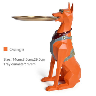 Statuetta Resina Decorativa Design Doberman Sculture Ornamento Svuota Tasche Accessori Arredamento Casa - INTERIOR DREAM DESIGN