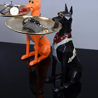 Statuetta Resina Decorativa Design Doberman Sculture Ornamento Svuota Tasche Accessori Arredamento Casa - INTERIOR DREAM DESIGN