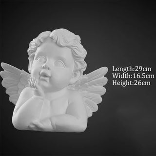 Statuette Angioletti Decorativi Putti Diverse Dimensioni Modelli Raffigurazioni Resina Bianco-INTERIOR DREAM DESIGN