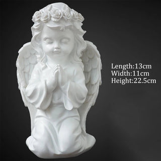 Statuette Angioletti Decorativi Putti Diverse Dimensioni Modelli Raffigurazioni Resina Bianco-INTERIOR DREAM DESIGN