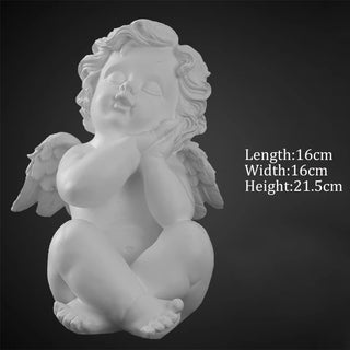 Statuette Angioletti Decorativi Putti Diverse Dimensioni Modelli Raffigurazioni Resina Bianco-INTERIOR DREAM DESIGN