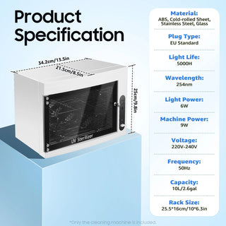 Sterilizzatore Sterilizzazione UV Capacità 10 Litri Colore Bianco Elettrodomestici Casa-INTERIOR DREAM DESIGN