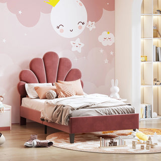 Struttura Letto 12 Doghe Legno Singolo Velluto Imbottitura Metallo Resistente Colorato Rosa Testiera Regolabile Arredamento Camera Casa - INTERIOR DREAM DESIGN