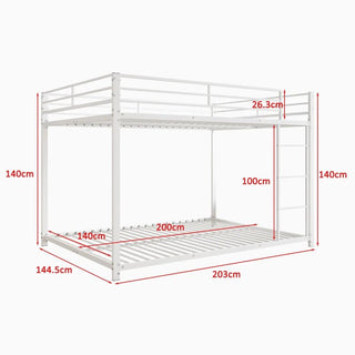 Struttura Letto Castello Scale Metallo Nero Bianco Capacità Carico 120kg Numero Doghe 23 Arredamento Camera Casa - INTERIOR DREAM DESIGN