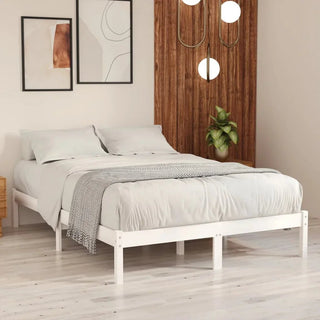 Struttura Telaio Letto Doghe Legno Pino Massiccio Bianco Semplice Elegante Resistente Alta Qualità Accessori Arredamento Casa Camera - INTERIOR DREAM DESIGN