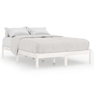 Struttura Telaio Letto Doghe Legno Pino Massiccio Bianco Semplice Elegante Resistente Alta Qualità Accessori Arredamento Casa Camera - INTERIOR DREAM DESIGN