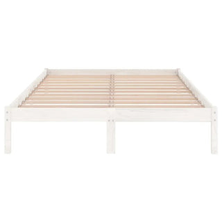 Struttura Telaio Letto Doghe Legno Pino Massiccio Bianco Semplice Elegante Resistente Alta Qualità Accessori Arredamento Casa Camera - INTERIOR DREAM DESIGN