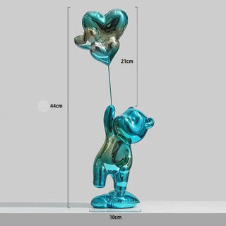 Stuatuetta Orso Palloncino Decorativa Decorazione Casa Arredamento Figura-INTERIOR DREAM DESIGN