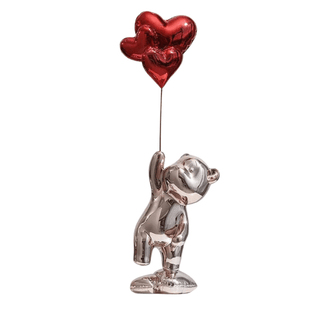 Stuatuetta Orso Palloncino Decorativa Decorazione Casa Arredamento Figura-INTERIOR DREAM DESIGN