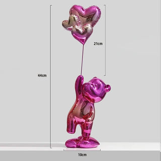 Stuatuetta Orso Palloncino Decorativa Decorazione Casa Arredamento Figura-INTERIOR DREAM DESIGN