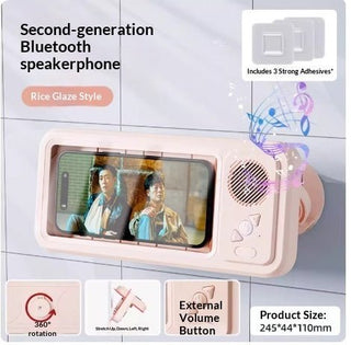 Supporto Impermeabile Smartphone Bagno Speaker Bluetooth Rotante 360° - INTERIOR DREAM DESIGN