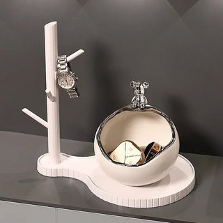 Svuota Tasche Bianco Ceramica Decorazione Salotto Porta Oggetti Arredo Decorazione Moderna - INTERIOR DREAM DESIGN