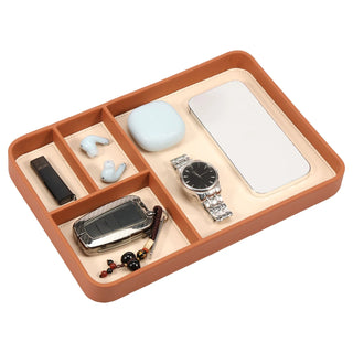 Svuotatasche Arancione Ecopelle Velluto Decorazione Casa Salotto-INTERIOR DREAM DESIGN