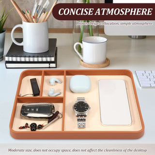 Svuotatasche Arancione Ecopelle Velluto Decorazione Casa Salotto-INTERIOR DREAM DESIGN