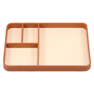 Svuotatasche Arancione Ecopelle Velluto Decorazione Casa Salotto-INTERIOR DREAM DESIGN