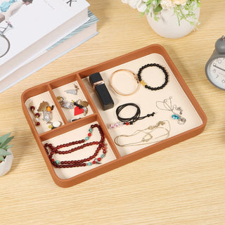 Svuotatasche Arancione Ecopelle Velluto Decorazione Casa Salotto-INTERIOR DREAM DESIGN