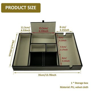 Svuotatasche Nero Ecopelle Velluto Diversi Scomparti Soggiorno Casa-INTERIOR DREAM DESIGN