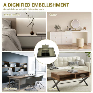 Svuotatasche Nero Ecopelle Velluto Diversi Scomparti Soggiorno Casa-INTERIOR DREAM DESIGN