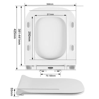 Tavoletta Wc Accessori Bagno Leggera Utile Bianca Leggera Pratica Rettangolare Coperchio-INTERIOR DREAM DESIGN