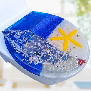 Tavoletta Wc Colorata Diversi Modelli Mare Fantasioso Azzurro Leggero Pratico Resina-INTERIOR DREAM DESIGN