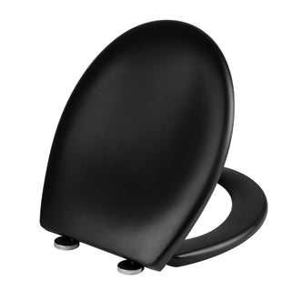 Tavoletta WC Materiale Termoplastica Nero Supporto WC Decorazione Bagno Chiusura Lenta-INTERIOR DREAM DESIGN