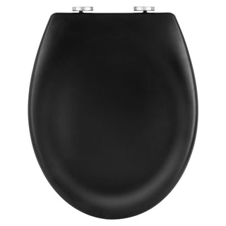 Tavoletta WC Materiale Termoplastica Nero Supporto WC Decorazione Bagno Chiusura Lenta-INTERIOR DREAM DESIGN