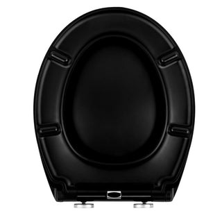 Tavoletta WC Materiale Termoplastica Nero Supporto WC Decorazione Bagno Chiusura Lenta-INTERIOR DREAM DESIGN