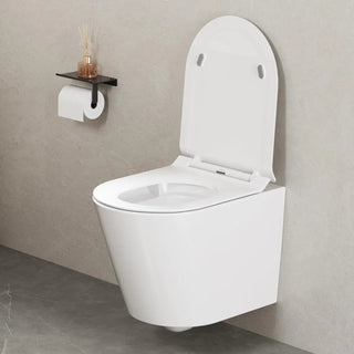 Tavoletta WC Materiale Termoplastico Bianco Chiusura Lenta Supporto WC Arredo Bagno-INTERIOR DREAM DESIGN