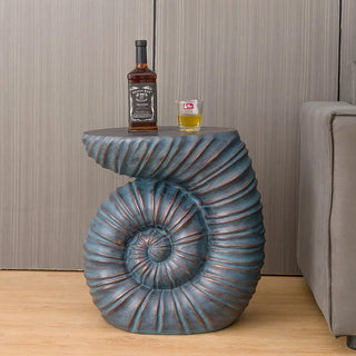 Tavolino Materiale Resina Modello Guscio Diverse Colorazioni Design Moderno Arredo Salotto-INTERIOR DREAM DESIGN