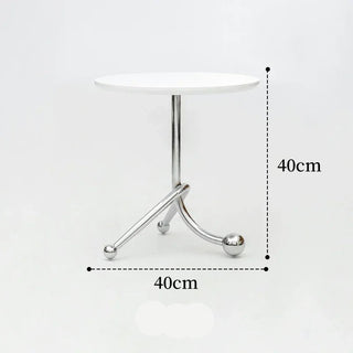 Tavolino Piccolo Legno Acciaio Vintage Salotto Leggero Particolare Sfere Pratico-INTERIOR DREAM DESIGN