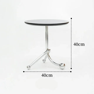 Tavolino Piccolo Legno Acciaio Vintage Salotto Leggero Particolare Sfere Pratico-INTERIOR DREAM DESIGN