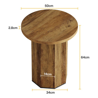 Tavolino Salotto Marrone Piccolo Resistente Rotondo Legno Estetico Stile Elegante-INTERIOR DREAM DESIGN