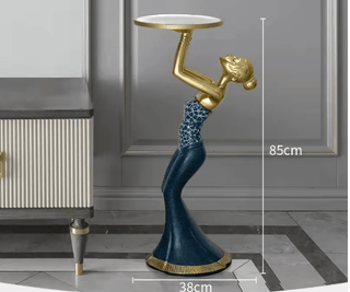 Tavolino Salotto Moderno Particolare Donna Stile Elegante Verde Acqua Oro Piccolo Diversi Modelli-INTERIOR DREAM DESIGN