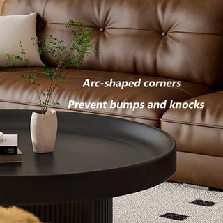 Tavolino Salotto Rotondo Diversi Colori Panna Nero Scomparto Animali Domestici Cuccia Legno Metallo-INTERIOR DREAM DESIGN