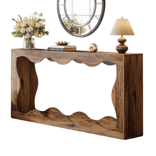 Tavolo Legno Marrone Scuro Decorazione Salotto Design Moderno Arredo Casa 160.02x84.98cm - INTERIOR DREAM DESIGN