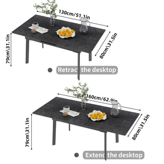 Tavolo Moderno Rettangolare Espandibile Salvaspazio Rettangolare Accessori Casa Cucina - INTERIOR DREAM DESIGN