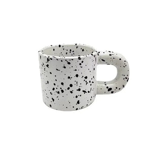 Tazza Caffè Colazione Casa Cucina Ceramica Pois Bianca Nera Arredamento Design Innovativo-INTERIOR DREAM DESIGN