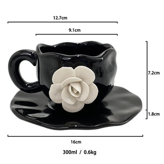 Tazza Ceramica Nera Rosa Bianca Cucina Diversi Modelli Particolare Elegante The-INTERIOR DREAM DESIGN