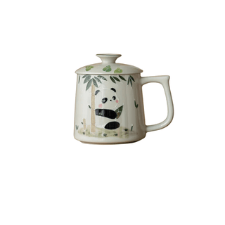 Tazza Ceramica Panda Bianca Fantasiosa Colazione Cucina Mattina Dolce Tenera Comoda-INTERIOR DREAM DESIGN