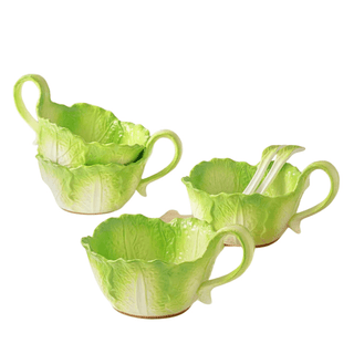 Tazza Ciotola Cucchiaino Forma Lattuga Design Innovativo Stoviglie Cucina-INTERIOR DREAM DESIGN
