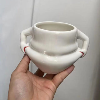 Tazza Da Cucina Per Colazione Dimensioni In Colore Bianco In Ceramica Simpatica Con Manico - INTERIOR DREAM DESIGN