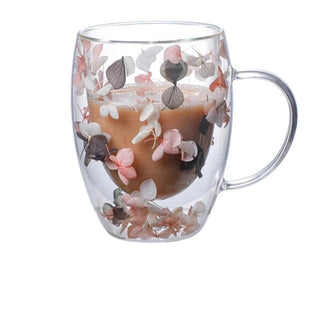 Tazza Floreale In Vetro Diversi Modelli Capacità 350ml Design Fiori Decorazione Cucina - INTERIOR DREAM DESIGN