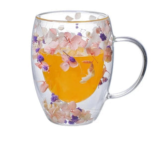 Tazza Floreale In Vetro Diversi Modelli Capacità 350ml Design Fiori Decorazione Cucina - INTERIOR DREAM DESIGN