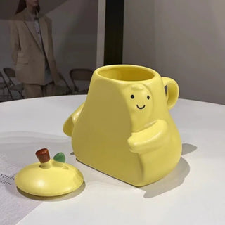 Tazza Gialla Abbraccio Simpatica Particolare Fantasiosa Separabili Cartone-INTERIOR DREAM DESIGN