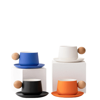 Tazze Moderne Con Manico In Legno Design Moderno Colori Vivaci Decorazione Cucina-INTERIOR DREAM DESIGN