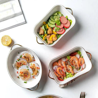 Teglia Ceramica Diversi Colori Forme Ovale Rettangolare Arredamento Cucina Stoviglie-INTERIOR DREAM DESIGN