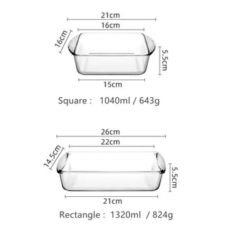 Teglia Trasparente Per Forno Microonde Lavastoviglie Diverse Dimensioni Vetro Borosilicato Accessori Cucina - INTERIOR DREAM DESIGN