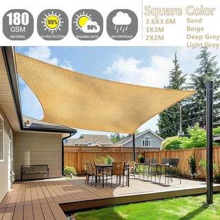 Tenda Da Sola Per Giardino Varie Dimensioni Vari Colori Idrorepellente Grigio Beige Marrone - INTERIOR DREAM DESIGN