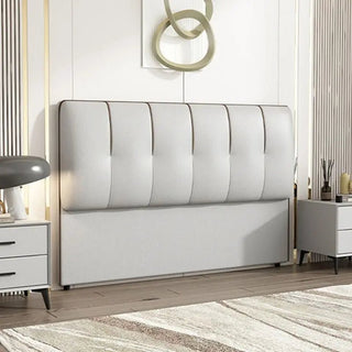 Testiera Letto Pelle Imbottita Grigio Chiaro Scuro Bianco Diversi Modelli Arredamento Base Letto-INTERIOR DREAM DESIGN