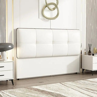 Testiera Letto Pelle Imbottita Grigio Chiaro Scuro Bianco Diversi Modelli Arredamento Base Letto-INTERIOR DREAM DESIGN